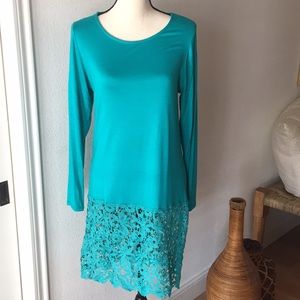 L&B Lace Embroidered Long Sleeve Tunic